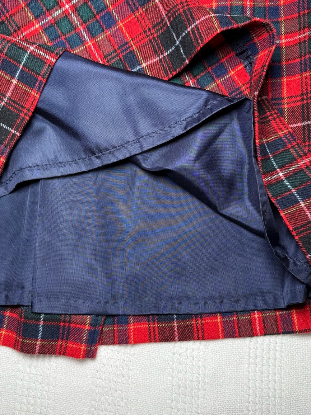 Pendleton Red Tartan Plaid Wool Lined Skirt Size 16/18 - Picture 4 of 9